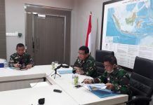 Pushidros TNI AL Inspeksi Survei di Perairan Palopo Teluk Bone Melalui Video Conference