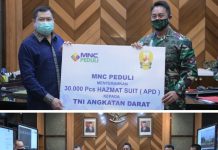 TNI Angkatan Darat Terima Bantuan 30 Ribu APD dari MNC Peduli