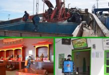Cegah Covid-19, Lanal Ranai Lakukan Penyemprotan Cairan Disinfektan Ditempat Ibadah dan Kapal Cargo
