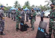 Lanal Bengkulu Laksanakan Apel Gelar Pasukan Penegakan Disiplin Protokol Kesehatan dan Pam Pilkada