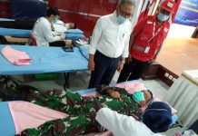 Danlantamal III Donor Darah bersama Para Calon Prajurit TNI Angkatan Laut T.A 2020