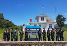 Itjen TNI Tinjau Pos TNI AL di Wilayah Perbatasan NKRI dan Malaysia