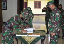 Danrem 174 Merauke Pimpin Serah Terima Satgas Pamrahwan di Wilayah Mimika