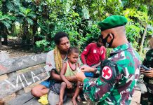 Peduli Kesehatan Warga Perbatasan, Satgas Yonif 125/Simbisa Gelar Pelayanan Kesehatan Keliling