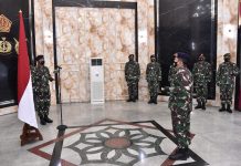 Panglima TNI Terima Laporan Kenaikan Pangkat Lima Perwira Tinggi