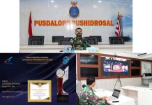 Pushidros TNI AL Kembali Mendapat Penghargaan ‘Indriya Mandrawa’ dari Lapan RI