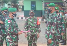 Serah Terima Pos Satgas Pamtas RI-PNG dari Yonif 125/Simbisa kepada Yonif 611/Awang Long