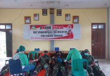 Bantu Stok Darah PMI, Satgas Pamtas Yonif 642 Donorkan Darah