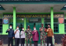 Satgas Pamtas RI-Malaysia Yonif 642/Kps Terima Kunjungan Tim dari BNPP