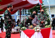 Panglima TNI dan Kapolri Resmikan Gedung Perpustakaan Widyasana Seskoau Lembang