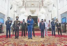 KSAU Hadiri Upacara Peringatan ke-75 Hari Bhayangkara di Istana Negara