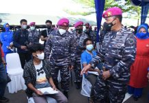 Korps Marinir TNI AL Laksanakan Serbuan Vaksinasi Dosis Kedua Untuk Masyarakat Marunda Jakarta Utara