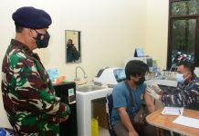 Danpushidrosal Tinjau Pelaksanaan Vaksinasi Covid-19 di Mako Pushidros TNI AL