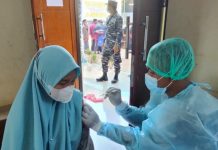 Vaksinasi TNI AL Sasar Santri di Wilayah Ciangsana Bogor
