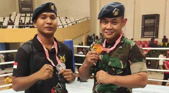 Personel TNI AU, Kapten Adm Nandhitya Rumambi Raih Juara I Kejurda Tinju Papua Cerah Boxing Cup I