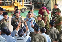 Menhan Sjafrie Sjamsoeddin Meninjau Kesiapan Operasional Skadron Udara 12 Pekanbaru